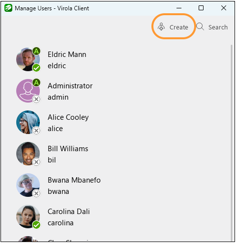 Creating a new user from Tools menu Creating a new user from Tools menu