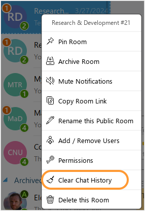 Chat history clearing Chat history clearing