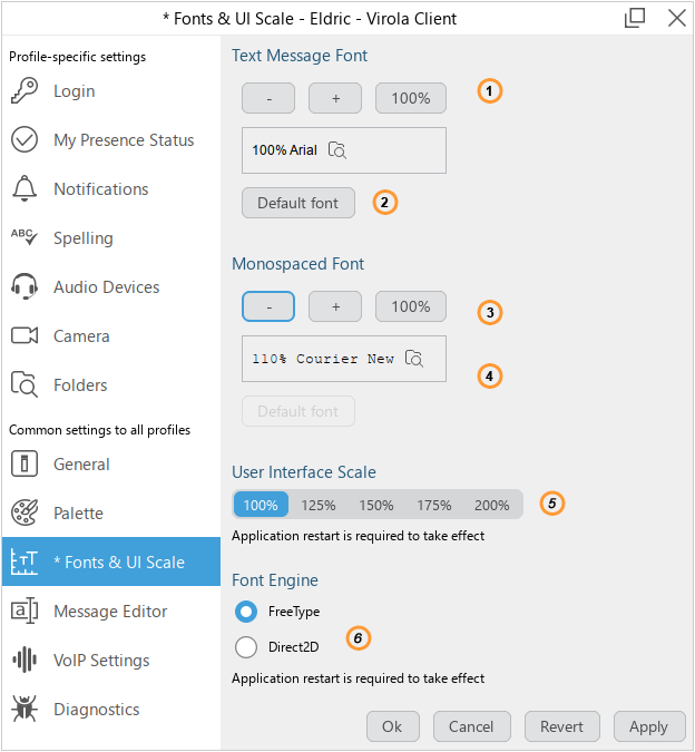 Fonts and UI Scale