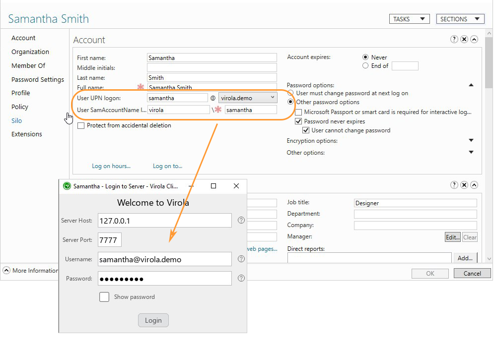 LDAP and AD:How to get UPN to log into Virola client LDAP and AD:How to get UPN to log into Virola client