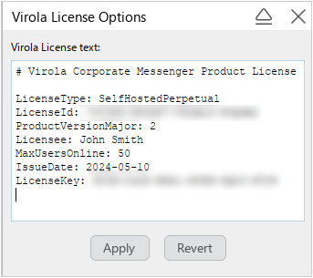 Virola license text