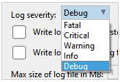 Log severity Log severity