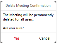 Meeting removal confirmation Meeting removal confirmation
