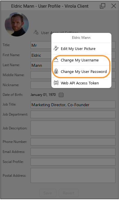 Updating user profile Updating user profile