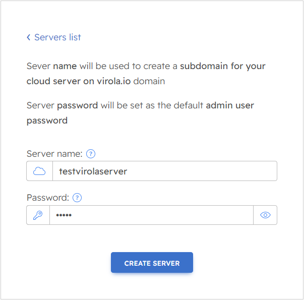 Cloud server name and pasword Cloud server name and pasword