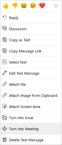 Make a meeting from a message Make a meeting from a message